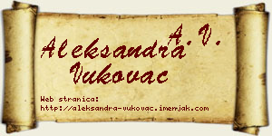 Aleksandra Vukovac vizit kartica